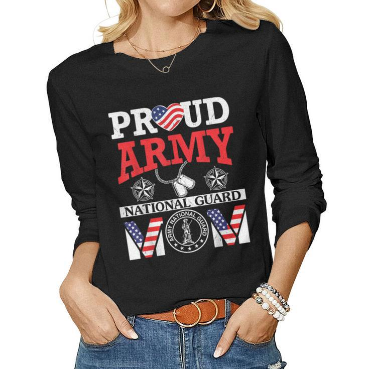 Proud Army National Guard Mom Happy Mother Veteran Day Shirt Women Long Sleeve T-shirt