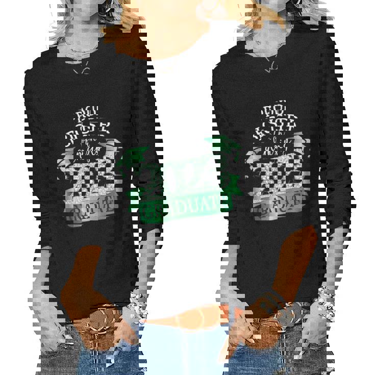 Proud Big Sister I 2023 Graduate Black Green Outfit Women Long Sleeve T-shirt