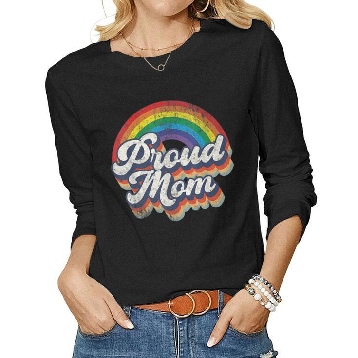 Proud Gay Pride Mom Rainbow Flag Lgbt Women Long Sleeve T-shirt