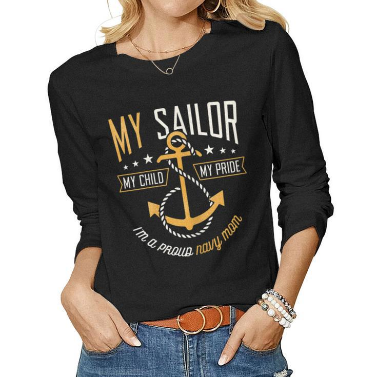 Proud Navy Mom Women Women Long Sleeve T-shirt