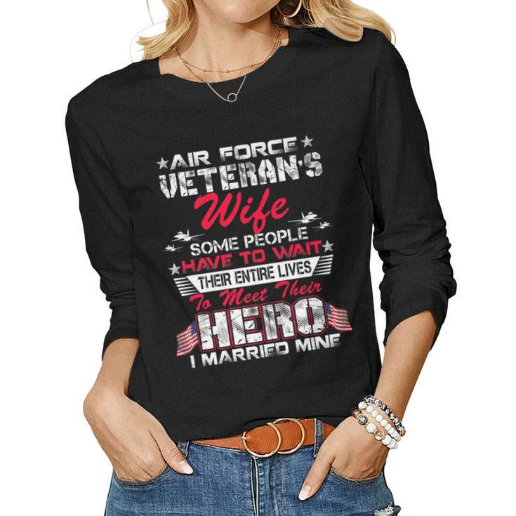 Proud Us Air Force Air Force Veterans Wife Women Long Sleeve T-shirt