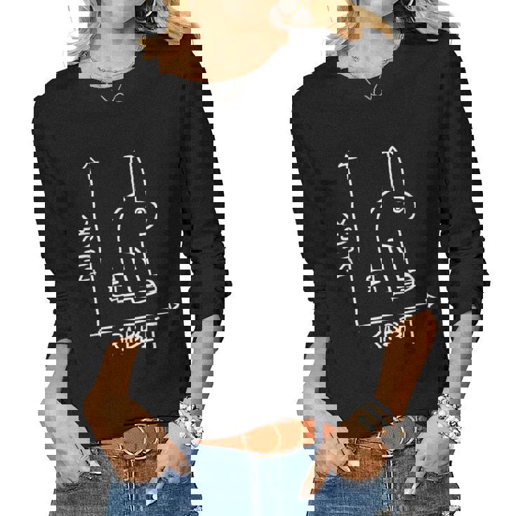 Rabbit Or Duck Wildlife Animal Diptych Rabbit Women Long Sleeve T-shirt