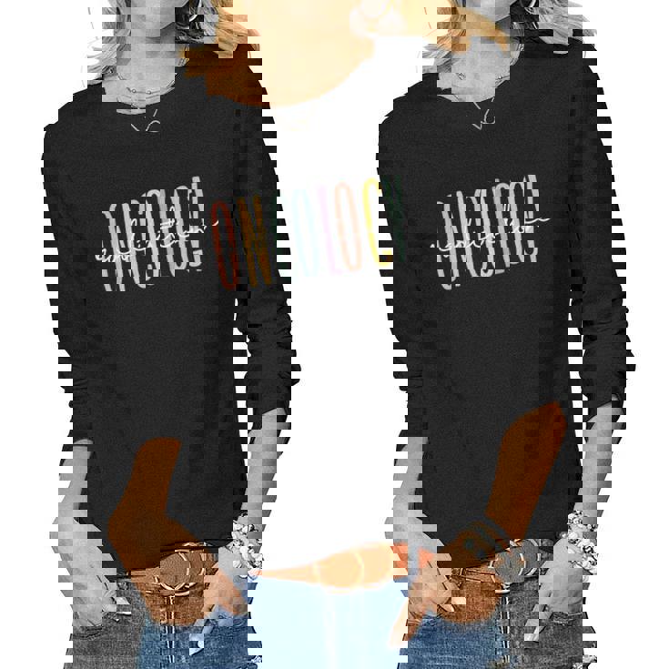 Rainbow Radiation Oncology Nurse Radiologic Technologist Women Long Sleeve T-shirt