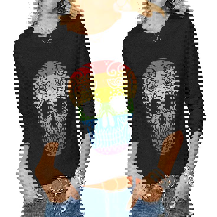 Rainbow Sugar Skull Day Of The Dead LGBT Gay Pride Flag Tank Top Rainbow Sugar Skull Day Of The Dead LGBT Gay Pride Flag Tank Top