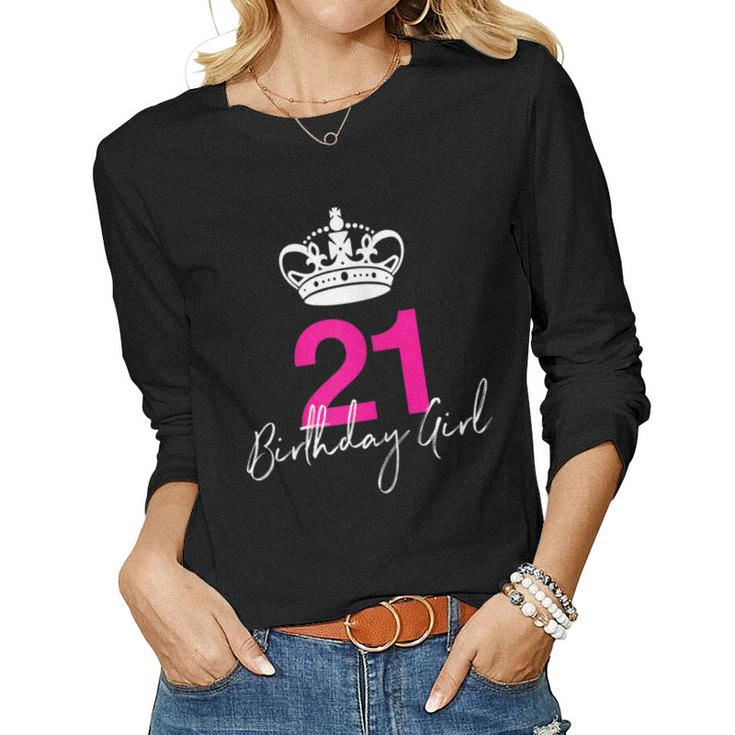 Womens Womens 21St Birthday Tshirt For Her Women Long Sleeve T-shirt