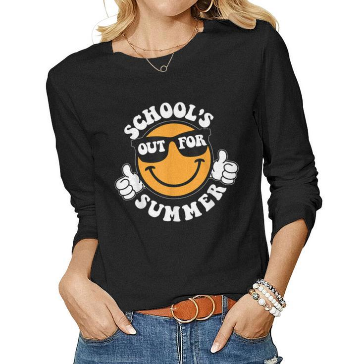 Schools Out For Summer Last Day Of School Smile Teacher Life Women Long Sleeve T-shirt