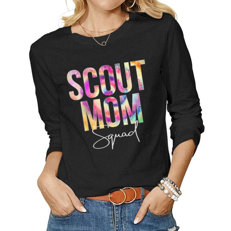 Scout Mom Squad Tie Dye Back To School Women Appreciation Women Long Sleeve T-shirt