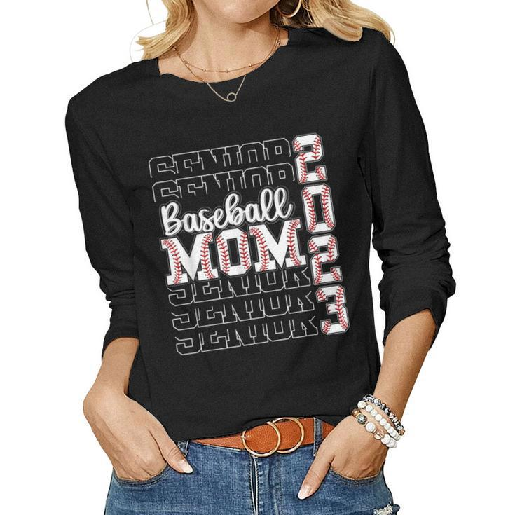 Senior Mom 2023 Baseball Class Of 2023 Graduation Women Long Sleeve T-shirt