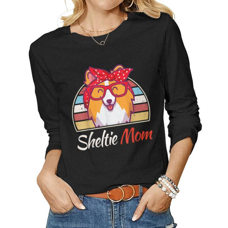 Sheltie Mom Sheetland Sheepdog Shelty Dog Women Long Sleeve T-shirt
