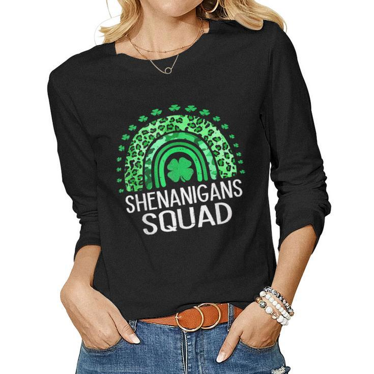 Shenanigans Squad  Irish St Patricks Day Rainbow Women  Women Graphic Long Sleeve T-shirt