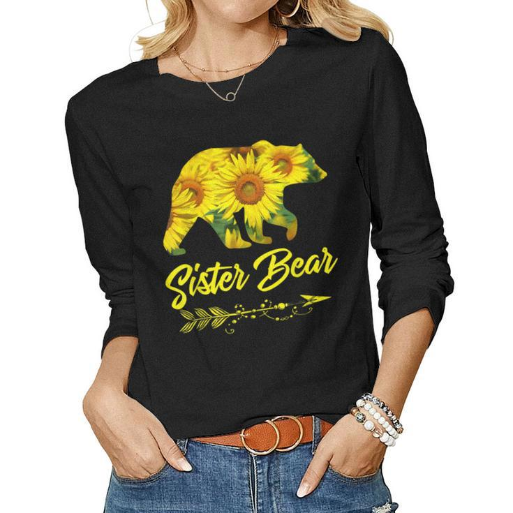 Sister Bear Sunflower Mom And Aunt Women Long Sleeve T-shirt