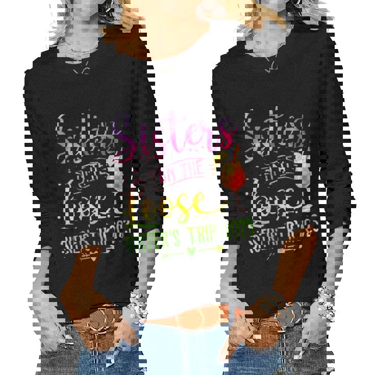 Womens Sisters On The Loose Tie-Dye Sisters Weekend Trip 2023 Women Long Sleeve T-shirt
