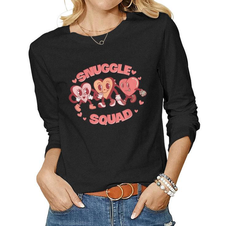 Snuggle Squad Funny Nicu L&D Nurse Happy Valentines Day  Women Graphic Long Sleeve T-shirt