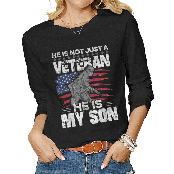 My Son Is A Veteran Proud Veteran Dad Mom Women Long Sleeve T-shirt