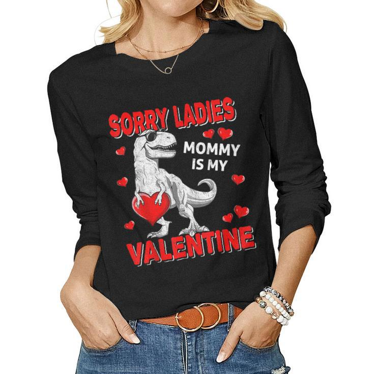 Sorry Ladies Mommy Is My Valentine Day  For Boys Funny  V3 Women Graphic Long Sleeve T-shirt