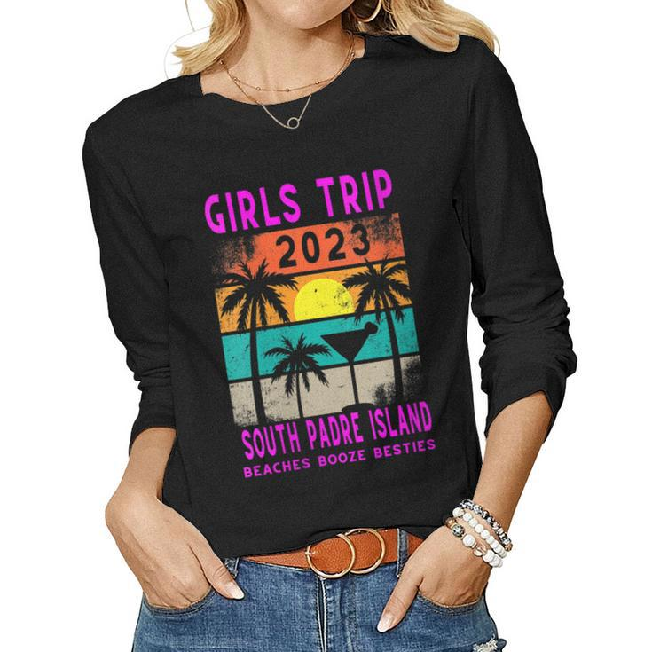 Womens South Padre Island Girls Trip 2023 Students Vacation Party Women Long Sleeve T-shirt