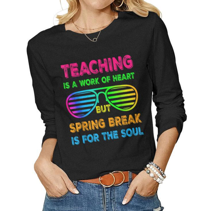 Spring Break Teacher 2023 Retro Spring Break 2023 Women Graphic Long Sleeve T-shirt