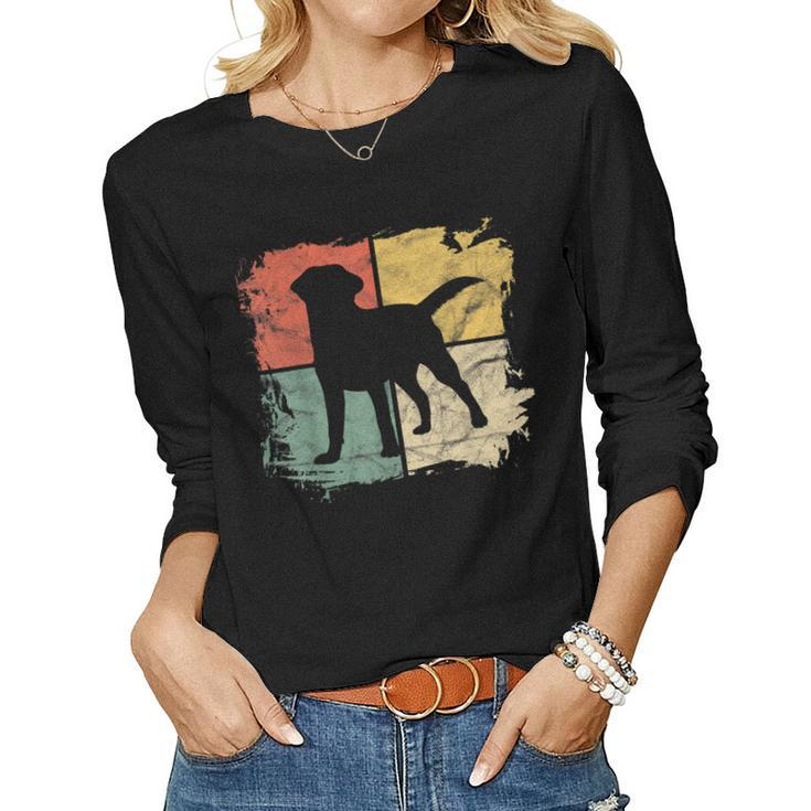 Square Retro Labrador Owner Gift Golden Black Lab Dad Mom  Women Graphic Long Sleeve T-shirt