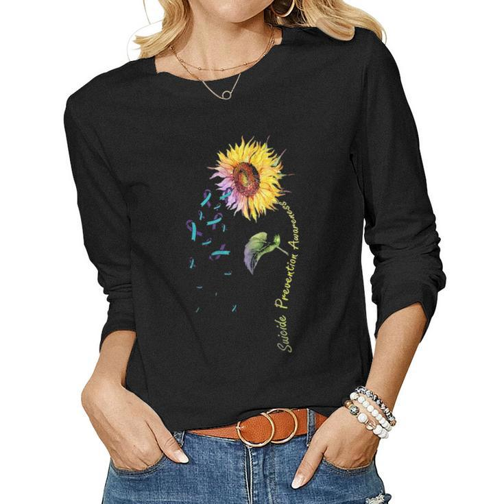 Suicide Prevention Awareness Sunflower V2 Women Graphic Long Sleeve T-shirt