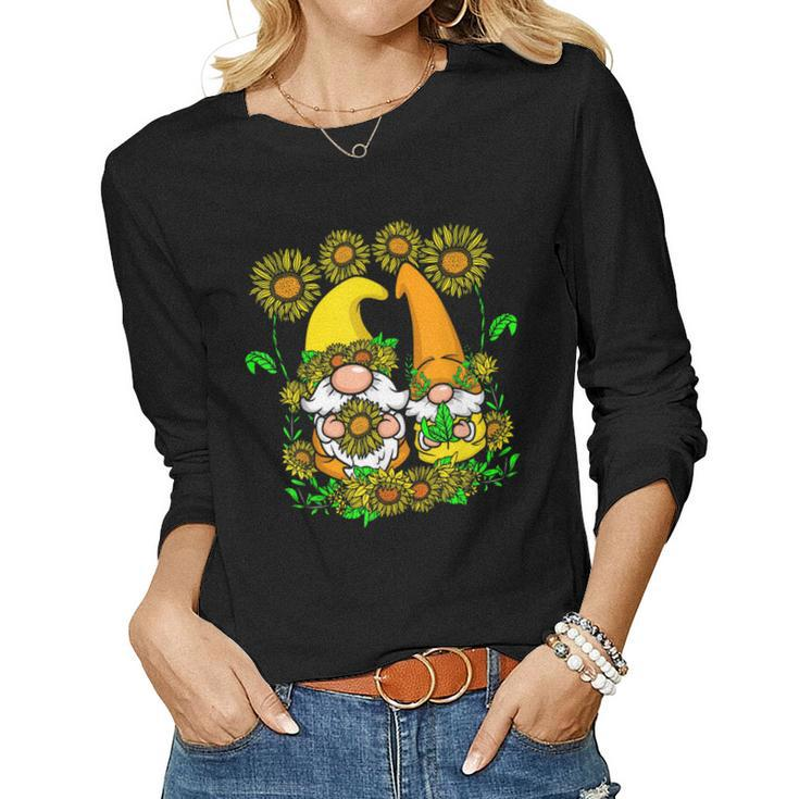 Sunflower Gnomes Lover Gardening Gnome Gardener Gnomies Women Long Sleeve T-shirt