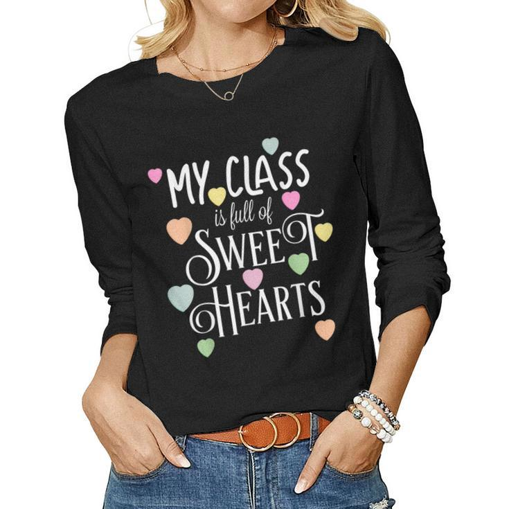 Teachers Valentines Day Class Full Of Sweethearts  V2 Women Graphic Long Sleeve T-shirt