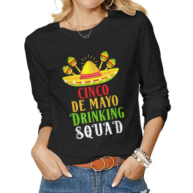 Tequila Squad Drinking Cinco De Mayo Women Long Sleeve T-shirt