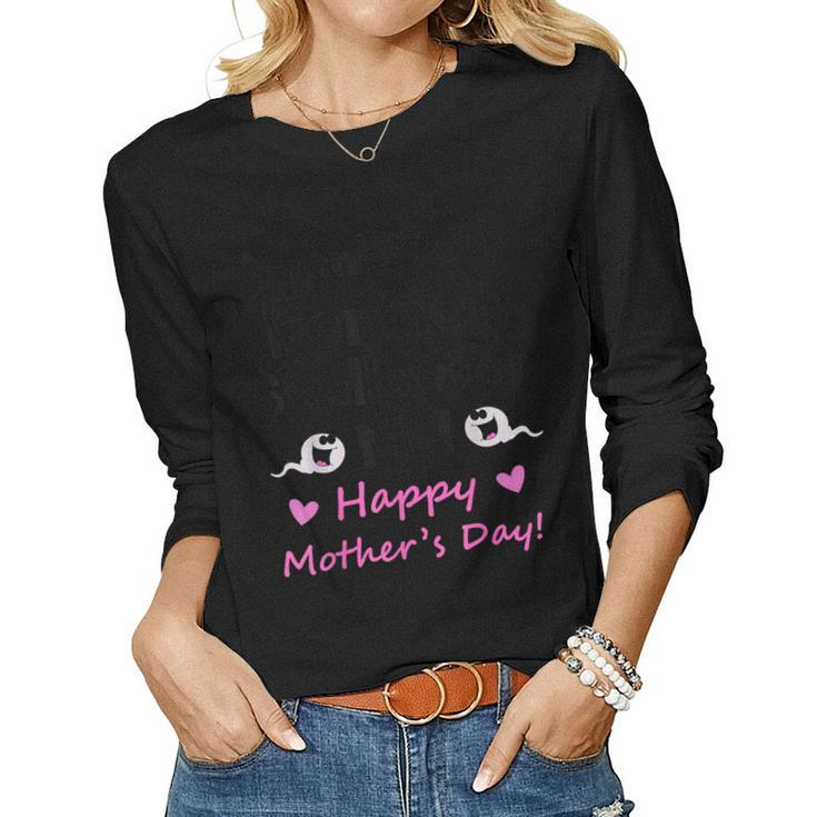 Thanks For Not Swallowing Me Funny Sperm Jokes Mothers Day  Women Graphic Long Sleeve T-shirt