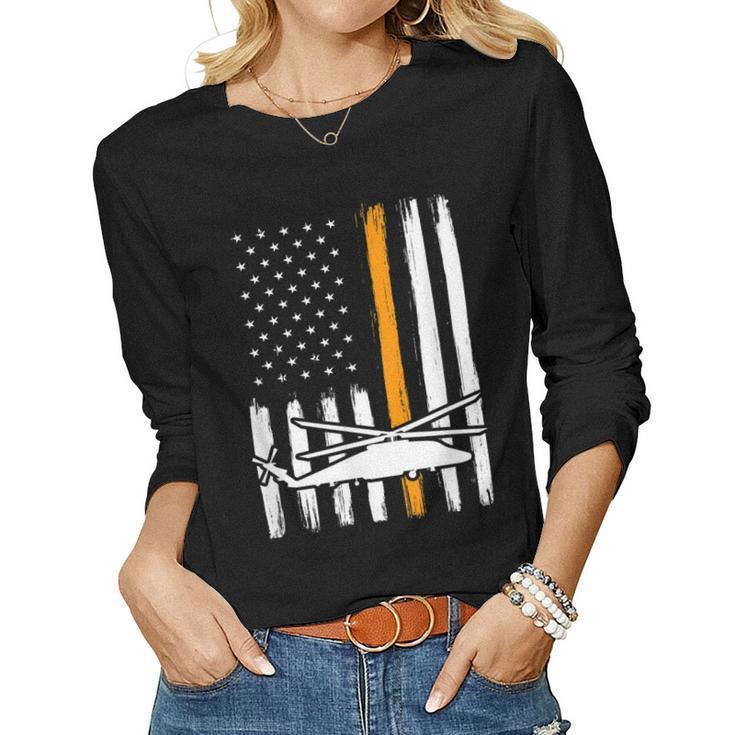 Thin Orange Line Search And Rescue - Retired Coast Guard  Women Graphic Long Sleeve T-shirt