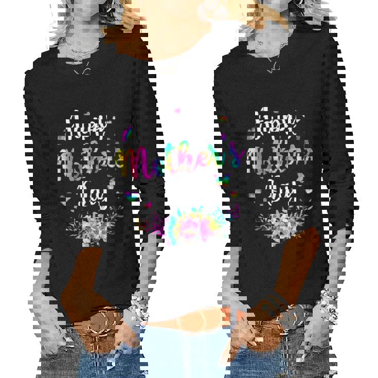 Tie-Dye Happy Women Women Long Sleeve T-shirt