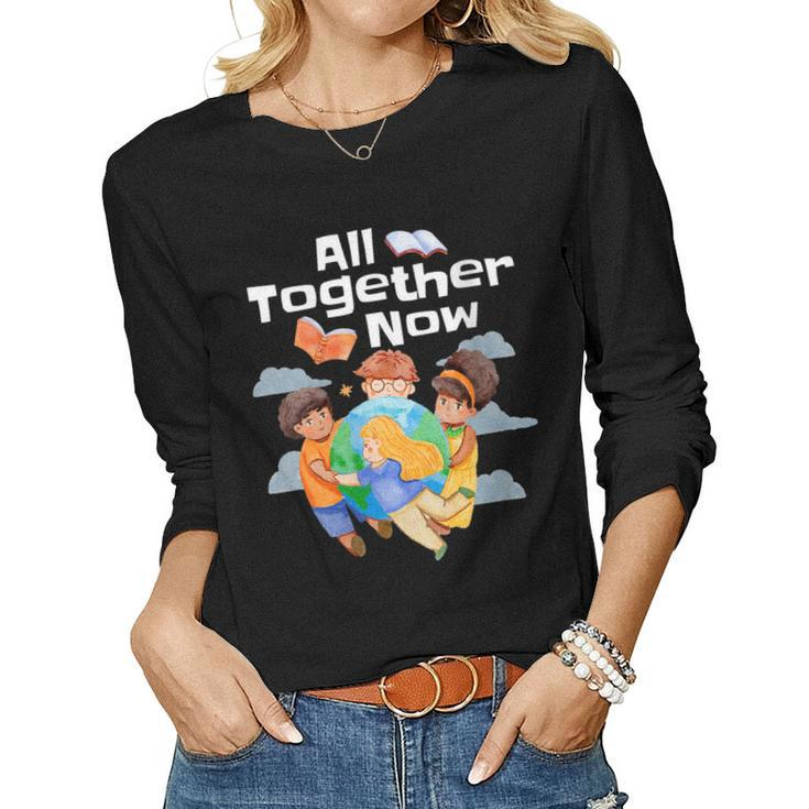 Womens All Together Now Summer Reading 2023 Librarian Women Long Sleeve T-shirt