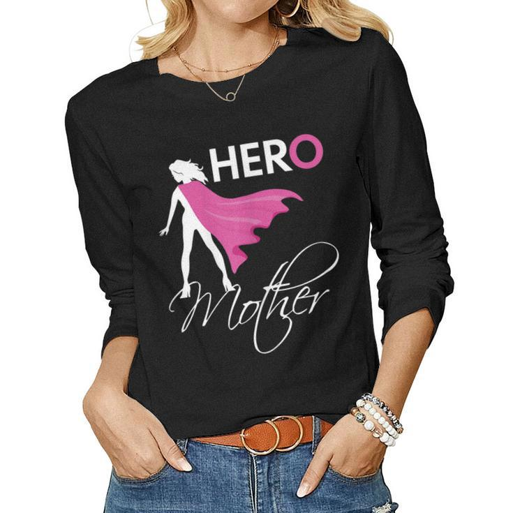 Womens Tshirt Matching Mom Daughter Shirt Hero Mother Women Long Sleeve T-shirt