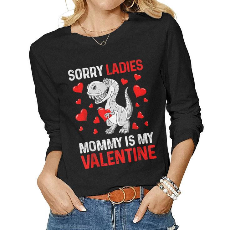 Valentines Day Boys Kids Sorry Ladies Mommy Is My Valentine  V7 Women Graphic Long Sleeve T-shirt