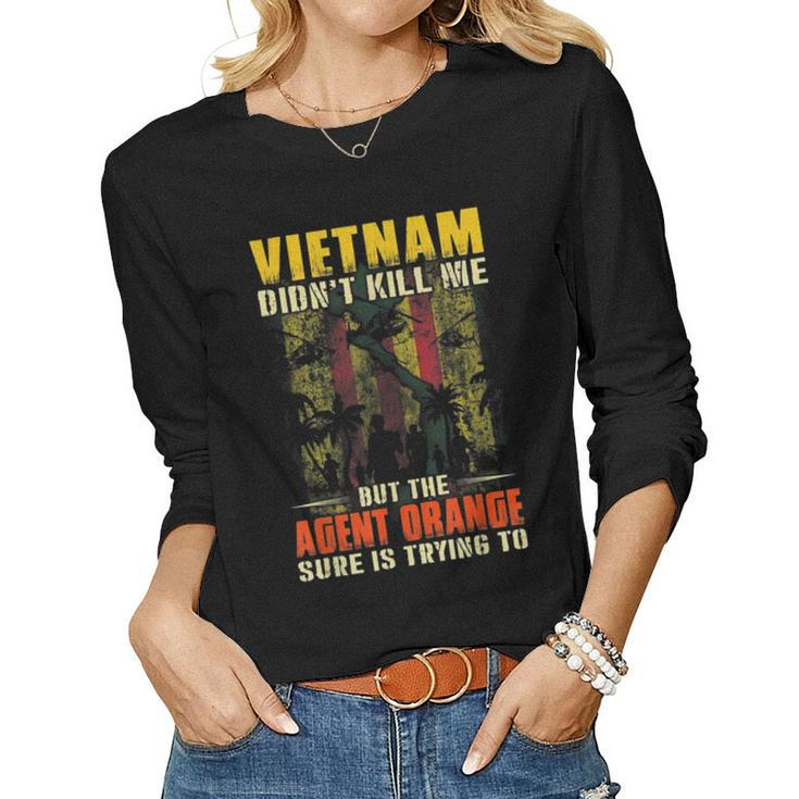 Vietnam War Orange Agent Military Victims Retired Soldiers  Women Graphic Long Sleeve T-shirt