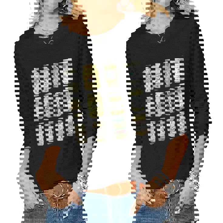 Vintage Canned Pickles Homemade Dill Pickles For Mom Women Long Sleeve T-shirt