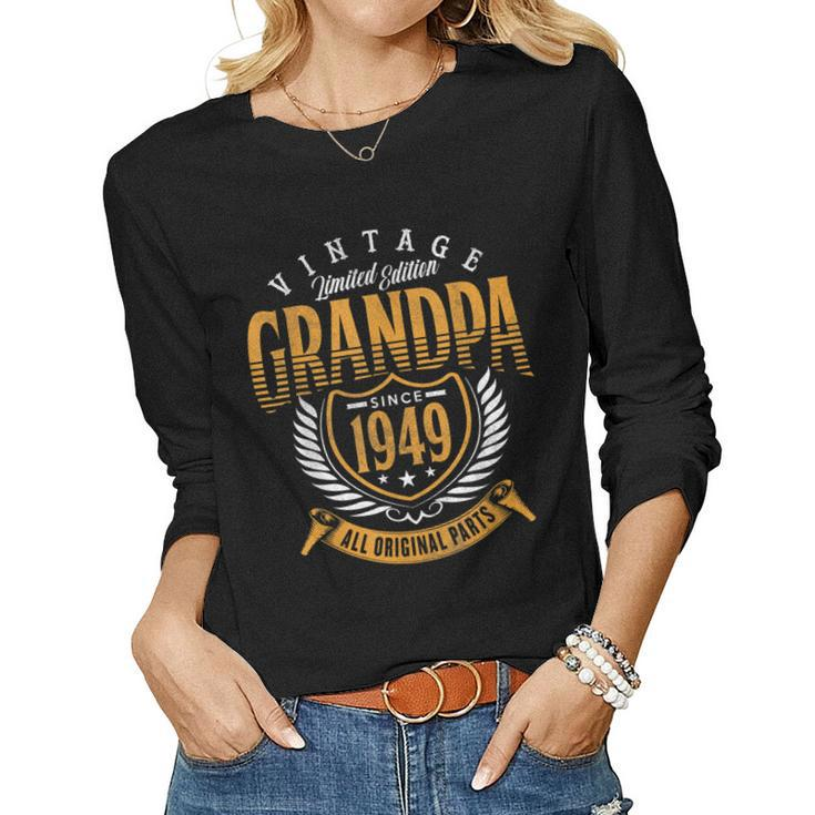 Vintage Grandpa 70Th Birthday Since 1949 Women Long Sleeve T-shirt