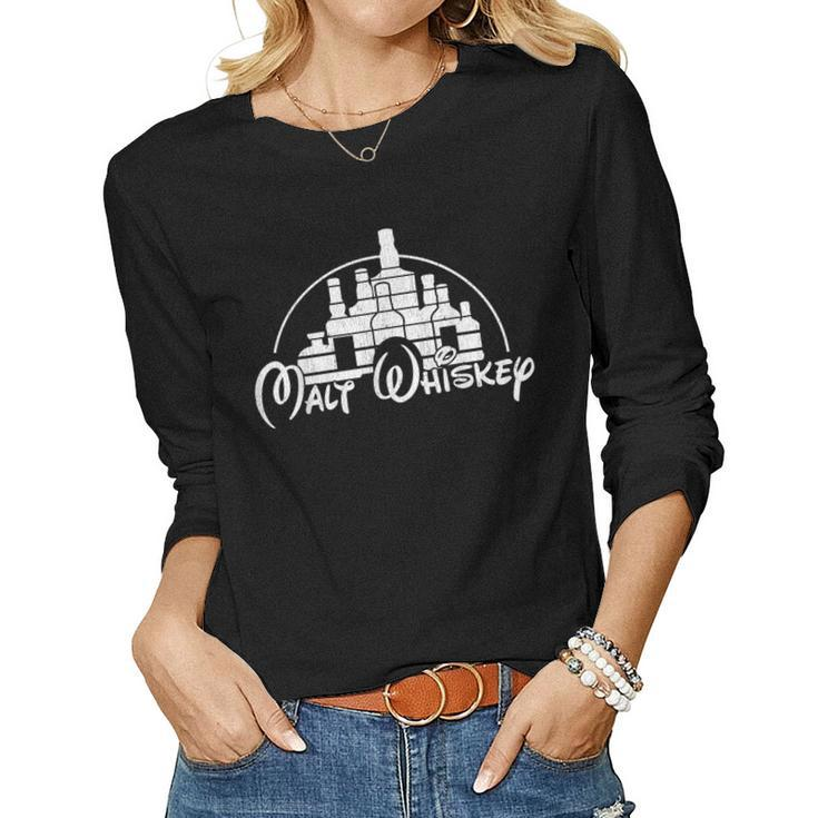 Vintage Malt Whiskey - Funny Malt Whiskey  Women Graphic Long Sleeve T-shirt