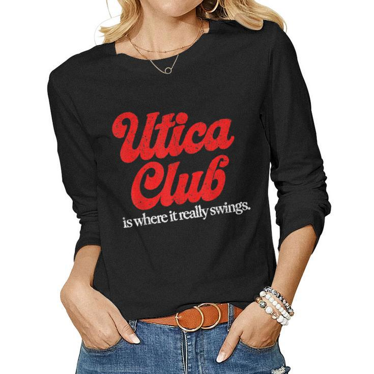 Vintage Utica Club Vintage Beer Lover Gift  Women Graphic Long Sleeve T-shirt