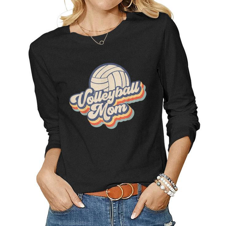 Volleyball Mom Mama Vintage Retro Women Women Long Sleeve T-shirt
