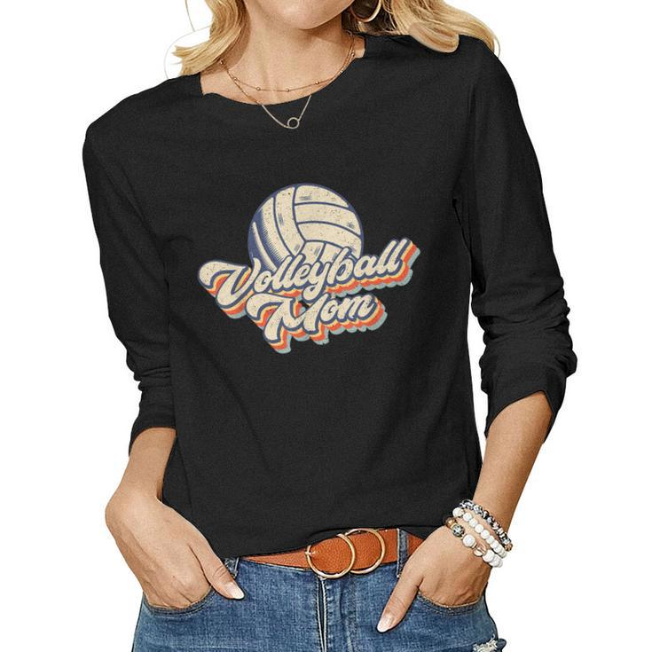 Volleyball Mom Mama Vintage Retro Women Women Long Sleeve T-shirt