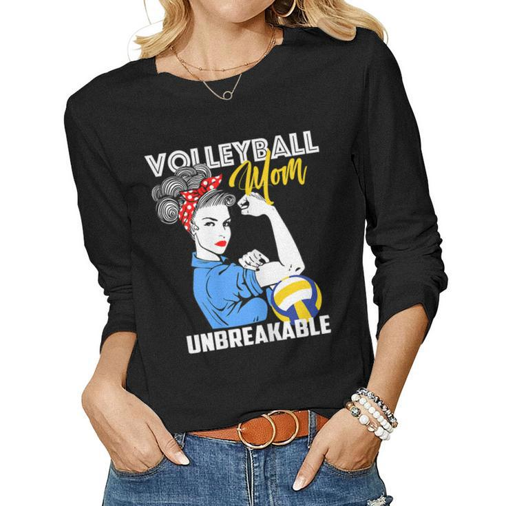 Womens Volleyball Mom Unbreakable  Women Long Sleeve T-shirt