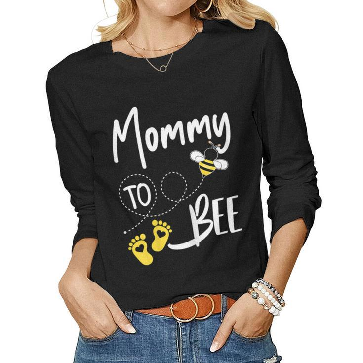 Womens Mommy To Bee  Cute Pregnancy Announcement Gift  Women Graphic Long Sleeve T-shirt