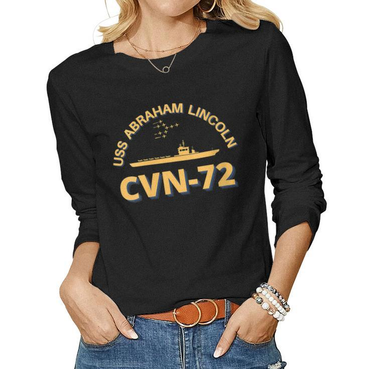Womens Us Aircraft Carrier Cvn-72 Uss Abraham Lincoln  Women Graphic Long Sleeve T-shirt