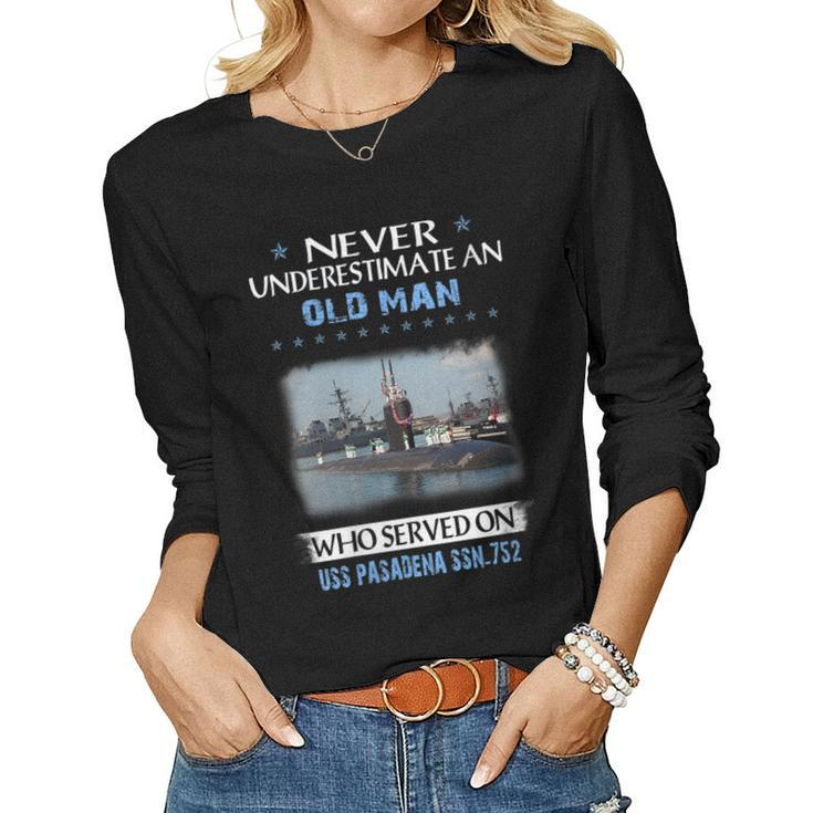 Womens Uss Pasadena Ssn-752 Submarine Veterans Day Father Day  Women Graphic Long Sleeve T-shirt