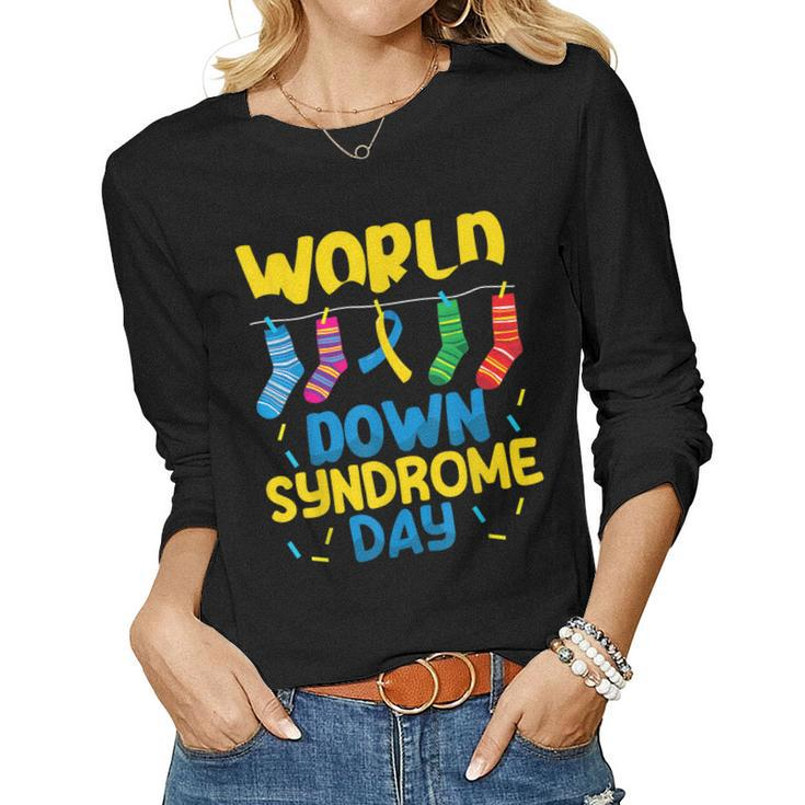 World Down Syndrome Day Awareness Socks Mens Womens Kids Women Long Sleeve T-shirt