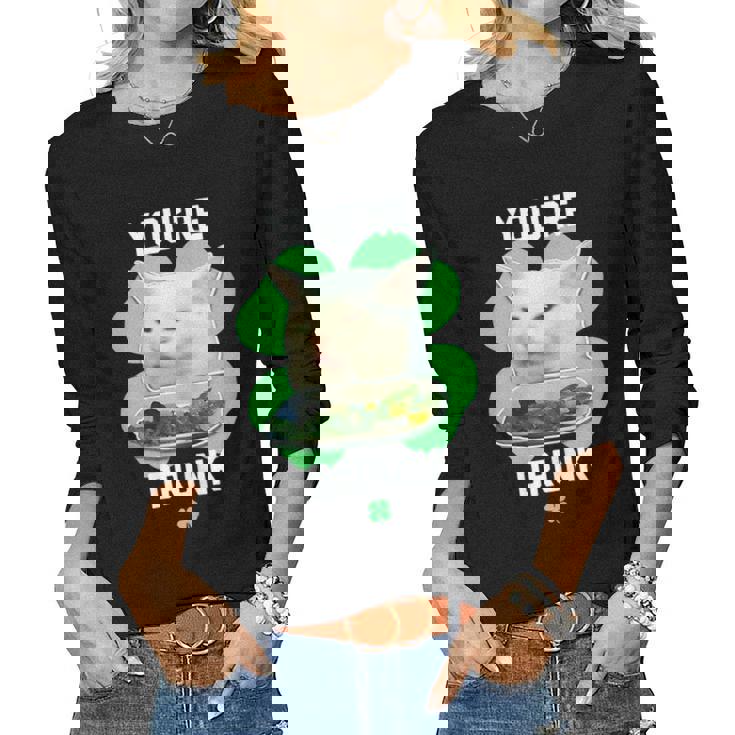 You're Drunk Confused Cat Meme St Patrick's Day Smudge T-Shirt You're Drunk Confused Cat Meme St Patrick's Day Smudge T-Shirt