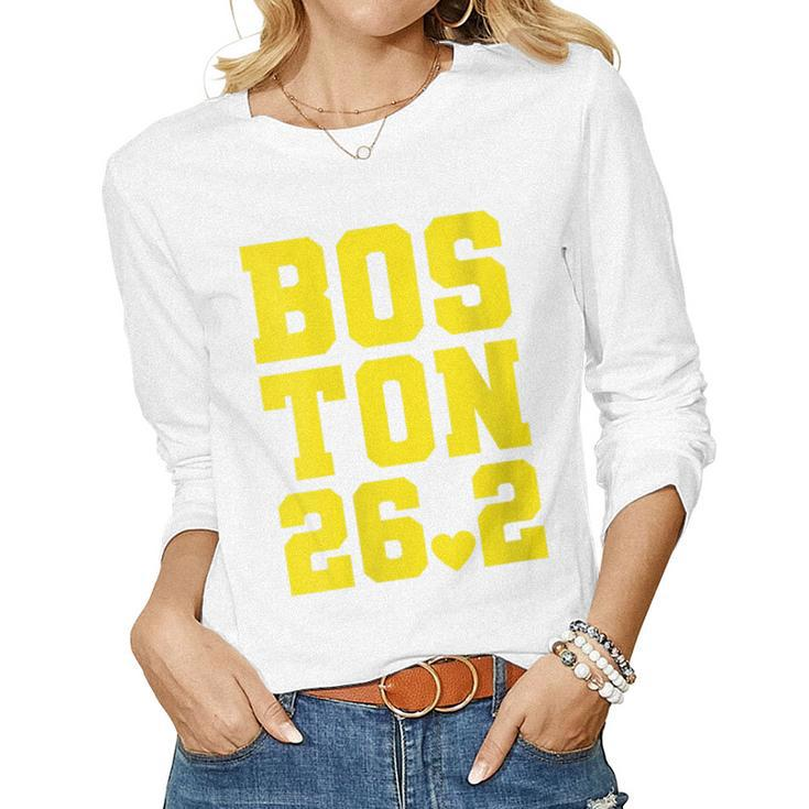 Womens 2023 Running Marathon Boston 262 Run 00 Support Staff Crew Women Long Sleeve T-shirt