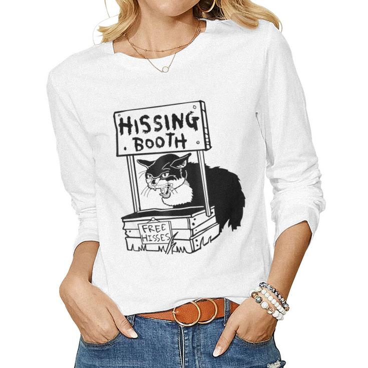 Funny Hissing Booth Kitten Kitty Cat Furmom Furdad Women Men  Women Graphic Long Sleeve T-shirt