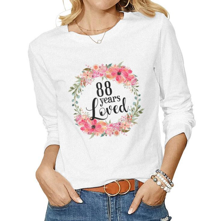 Womens 88Th Birthday 88 Years Old Loved Awesome Since 1933 Women Long Sleeve T-shirt