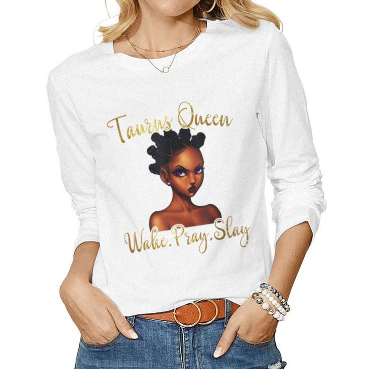 April May Birthday Taurus Girls American Black Women Women Long Sleeve T-shirt