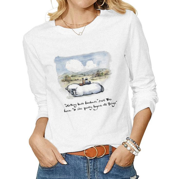 Boy Mole Fox And Horse Quote Nothing Beats Kindness Women Long Sleeve T-shirt